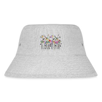 Blumen - Stanley/Stella recycelter Bucket Hat - Grau meliert - Vorne