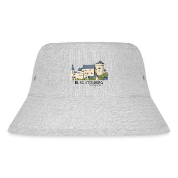 Burg Stolberg, Eifel, Mittelalter Handzeichnung  - Stanley/Stella recycelter Bucket Hat - Grau meliert - Vorne