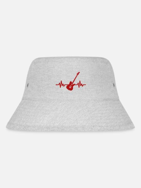 Herzschlag Gitarre - Rock 'n' Roll Punk Band Metal - Stanley/Stella recycelter Bucket Hat - Grau meliert