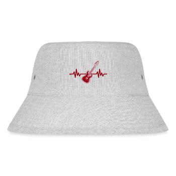 Herzschlag Gitarre - Rock 'n' Roll Punk Band Metal - Stanley/Stella recycelter Bucket Hat - Grau meliert - Vorne