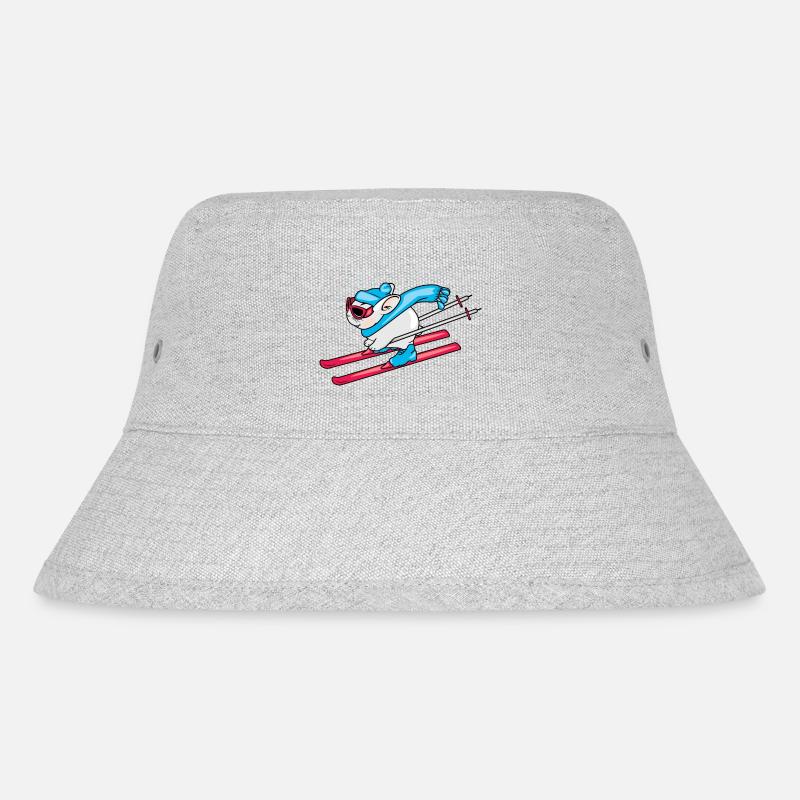 Funny rabbit on skis - Stanley/Stella Recycled Bucket Hat - heather grey