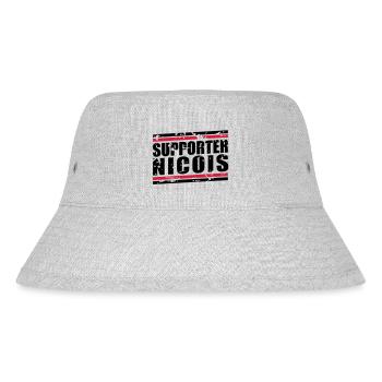 Weinlese-Bär Nicois - Stanley/Stella recycelter Bucket Hat - Grau meliert - Vorne