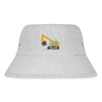 Bagger Kinder 8. Geburtstag - Stanley/Stella recycelter Bucket Hat - Grau meliert - Vorne