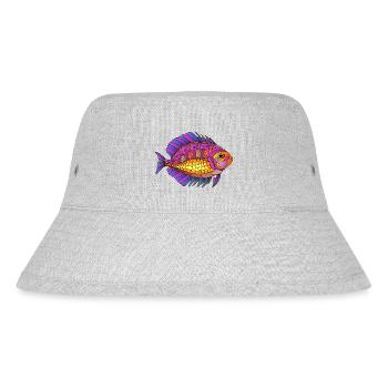Colorful fish - Stanley/Stella Recycled Bucket Hat - heather grey - Front