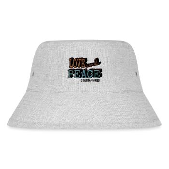hippy happy 60s peace jokes quote fun geek hippie - Stanley/Stella Recycled Bucket Hat - heather grey - Front