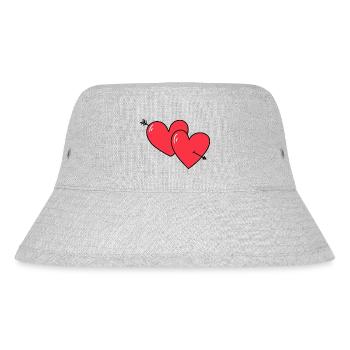 HERZEN - Stanley/Stella recycelter Bucket Hat - Grau meliert - Vorne