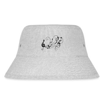 Musical notes - Stanley/Stella Recycled Bucket Hat - heather grey - Front