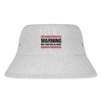 Warning May Contain Alcohol - Stanley/Stella recycelter Bucket Hat - Grau meliert - Vorne