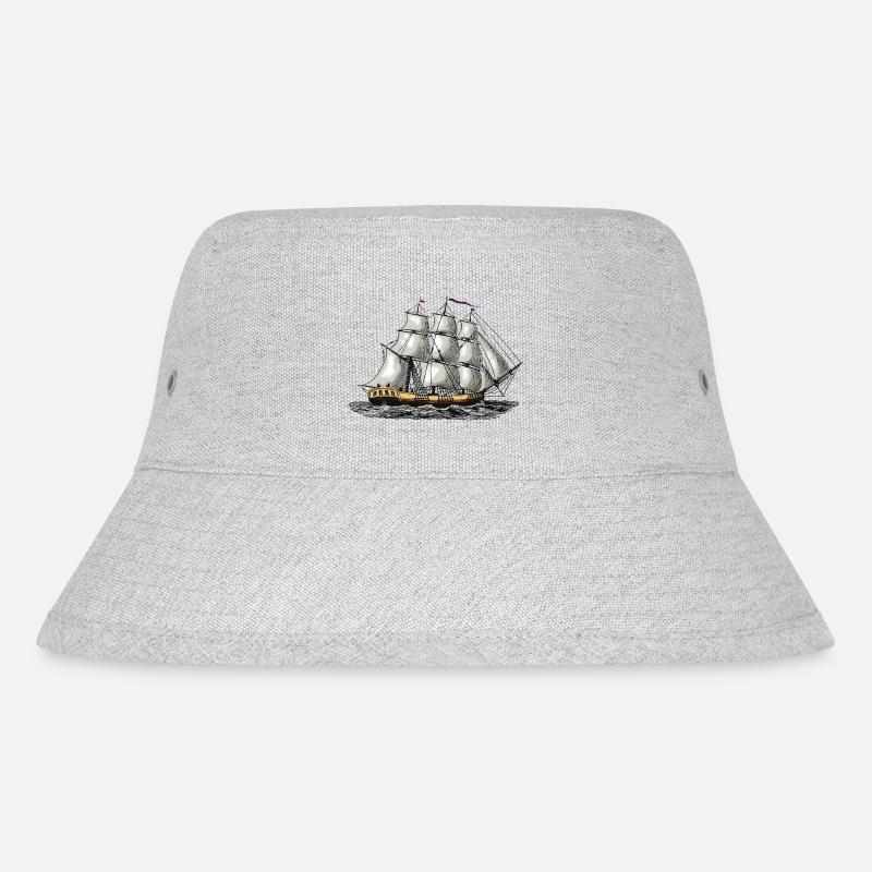 Segelschiff - Stanley/Stella recycelter Bucket Hat - Grau meliert