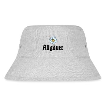 Allgäuer - Alpen Edelweiß aus dem Allgäu - Stanley/Stella recycelter Bucket Hat - Grau meliert - Vorne