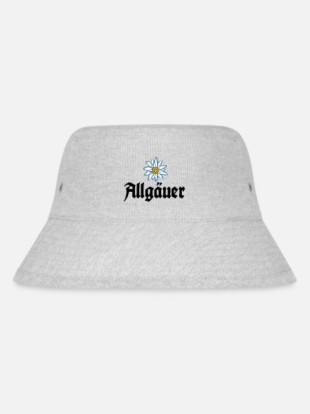 Allgäuer - Alpen Edelweiß aus dem Allgäu - Stanley/Stella recycelter Bucket Hat - Grau meliert