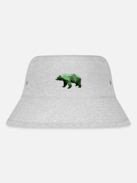 Bär Polygon Wandern Bäume Tier Wildnis Natur Grün - Stanley/Stella recycelter Bucket Hat - Grau meliert