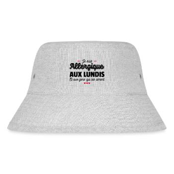 Je suis allergique aux lundis - Bob recyclé Stanley/Stella - gris chiné - Devant