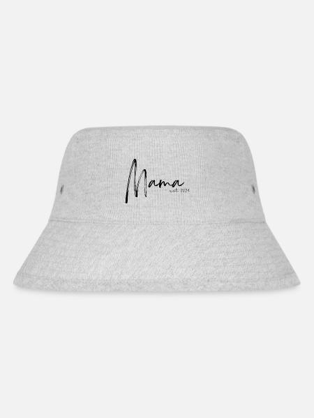 Mama seit 2024 / frisch gebackene Mama - Stanley/Stella recycelter Bucket Hat - Grau meliert