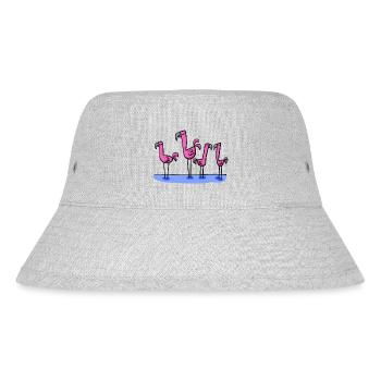 vier Flamingos - Stanley/Stella recycelter Bucket Hat - Grau meliert - Vorne
