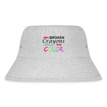 Broken Crayons still Color. Motivation Quote - Stanley/Stella Recycled Bucket Hat - heather grey - Front
