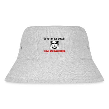 Ich bin nicht fett! - Stanley/Stella recycelter Bucket Hat - Grau meliert - Vorne