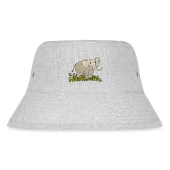 Elefant - Stanley/Stella recycelter Bucket Hat - Grau meliert - Vorne
