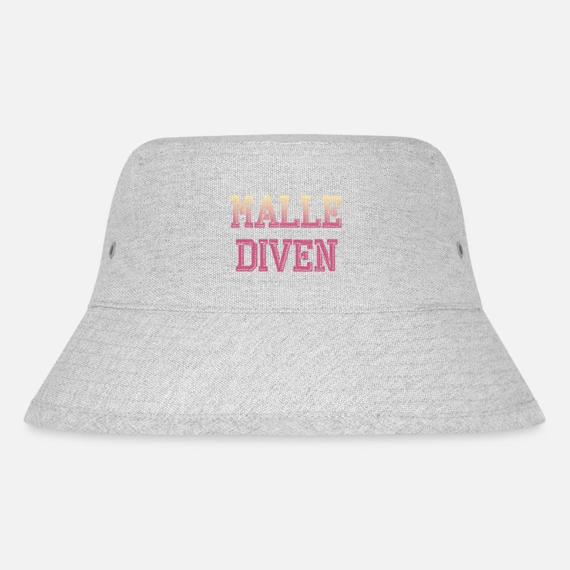 Malle Diven Shirt / Mallorca - Stanley/Stella recycelter Bucket Hat - Grau meliert