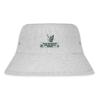 Süße Katze mit Schild - Stanley/Stella recycelter Bucket Hat - Grau meliert - Vorne