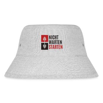 Nicht Warten Starten - Stanley/Stella recycelter Bucket Hat - Grau meliert - Vorne