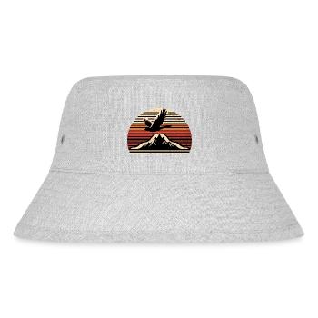 Vogel Retro Berg Vogelbeobachtung Vogelbeobachter - Stanley/Stella recycelter Bucket Hat - Grau meliert - Vorne