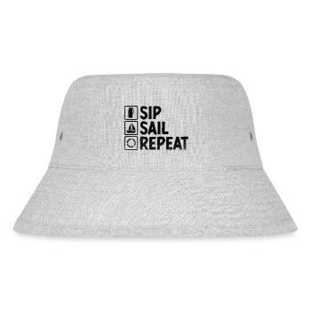 Sip Sail Repeat Paddelboot - Stanley/Stella recycelter Bucket Hat - Grau meliert - Vorne