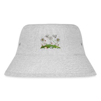 Blumen - Stanley/Stella recycelter Bucket Hat - Grau meliert - Vorne