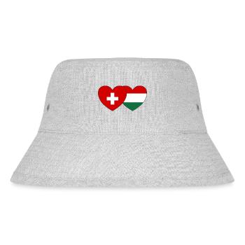 Schweiz Ungarn Flagge Herz - Stanley/Stella recycelter Bucket Hat - Grau meliert - Vorne