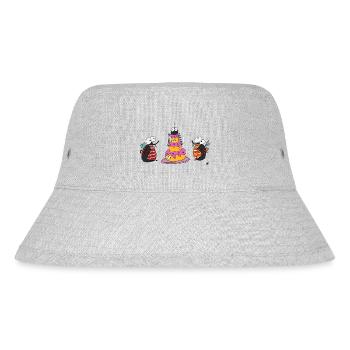 Fliegen mit Kuchen - Stanley/Stella recycelter Bucket Hat - Grau meliert - Vorne
