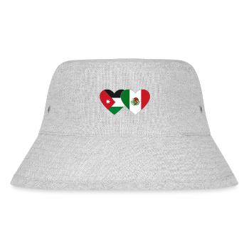 Jordan Mexico Flag Heart - Stanley/Stella Recycled Bucket Hat - heather grey - Front
