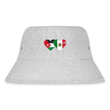 Jordanie Mexique Drapeau Coeur Utilisé - Bob recyclé Stanley/Stella - gris chiné - Devant