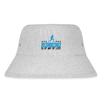 running is my way of life male 2c - Stanley/Stella Recycled Bucket Hat - heather grey - Front