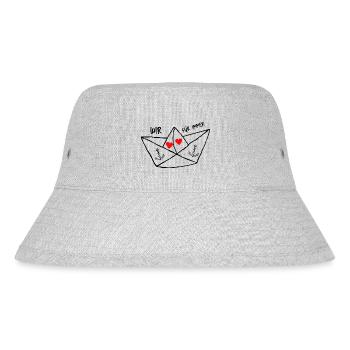 Papierschiff - Schiff - Boot Liebe Anker Wir ... - Stanley/Stella recycelter Bucket Hat - Grau meliert - Vorne