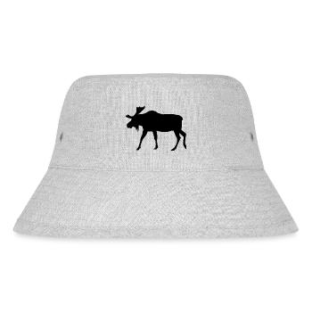 Elch Silhouette Schweden Urlaub Skandinavien - Stanley/Stella recycelter Bucket Hat - Grau meliert - Vorne