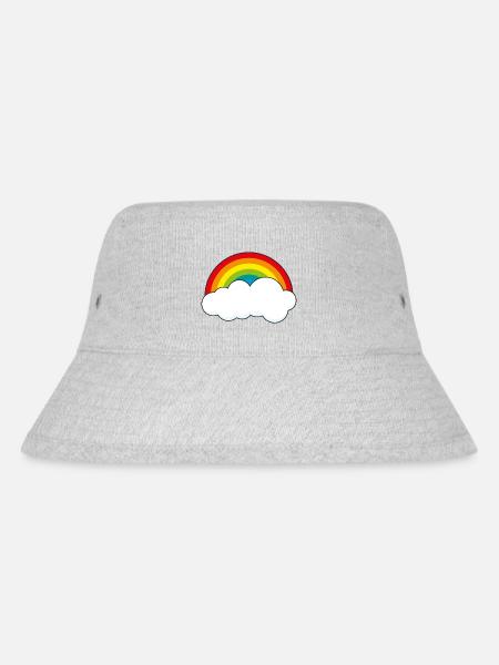 Regenbogen mit Wolke - Stanley/Stella recycelter Bucket Hat - Grau meliert