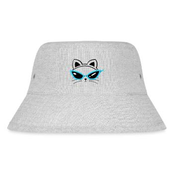 Cool Cat ... Katzen Sonnenbrille Gesicht - Stanley/Stella recycelter Bucket Hat - Grau meliert - Vorne