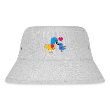Mother bird and her baby - Stanley/Stella Recycled Bucket Hat - heather grey - Front
