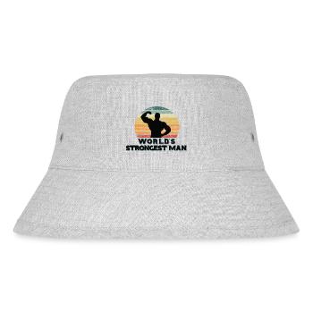 World’s Strongest Man Retro Vibe - Stanley/Stella Recycled Bucket Hat - heather grey - Front