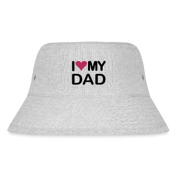 i love my dad - Stanley/Stella Recycled Bucket Hat - heather grey - Front