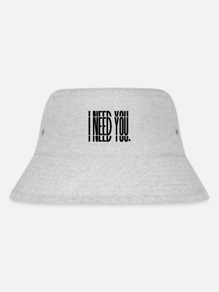 I need you. PRINT - Stanley/Stella recycelter Bucket Hat - Grau meliert