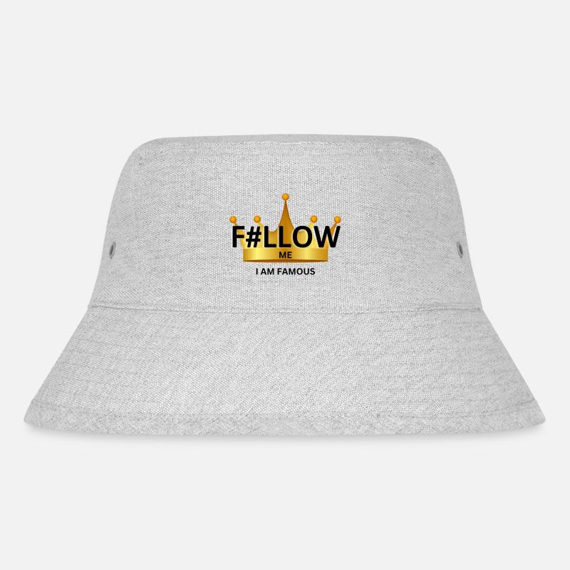 F#llow me - I AM FAMOUS - Stanley/Stella recycelter Bucket Hat - Grau meliert
