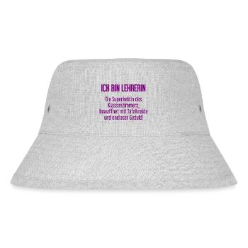 Lehrerin - Die Superheldin des Klassenzimmers! - Stanley/Stella recycelter Bucket Hat - Grau meliert - Vorne