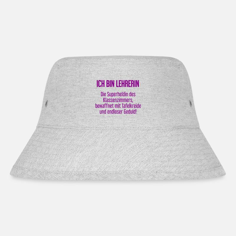 Lehrerin - Die Superheldin des Klassenzimmers! - Stanley/Stella recycelter Bucket Hat - Grau meliert