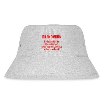 Dozentin - Die Superheldin des Klassenzimmers! - Stanley/Stella recycelter Bucket Hat - Grau meliert - Vorne