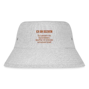 Dozentin - Die Superheldin des Klassenzimmers! - Stanley/Stella recycelter Bucket Hat - Grau meliert - Vorne