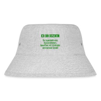 Dozentin - Die Superheldin des Klassenzimmers! - Stanley/Stella recycelter Bucket Hat - Grau meliert - Vorne