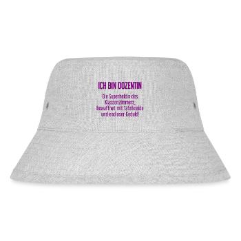 Dozentin - Die Superheldin des Klassenzimmers! - Stanley/Stella recycelter Bucket Hat - Grau meliert - Vorne