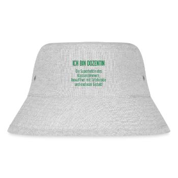 Dozentin - Die Superheldin des Klassenzimmers! - Stanley/Stella recycelter Bucket Hat - Grau meliert - Vorne