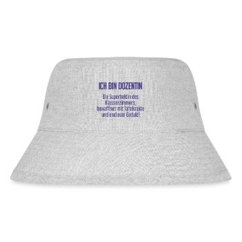 Dozentin - Die Superheldin des Klassenzimmers! - Stanley/Stella recycelter Bucket Hat - Grau meliert - Vorne